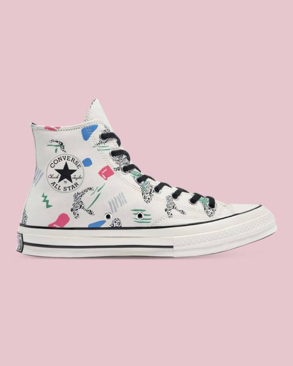 Converse High Tops Shoes Black Friday Sale - Chuck 70 80s Archive Print Mens Beige Converse High Tops Shoes Black Friday Sale - Chuck 70 80s Archive Print Mens Beige