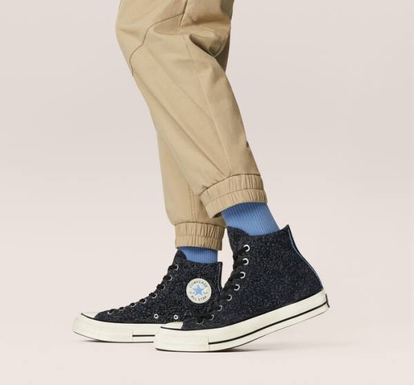 Black suede deals high top converse