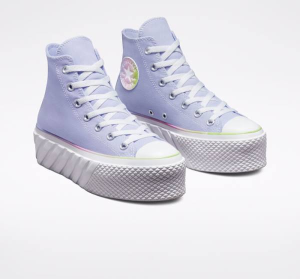 Converse High Tops Shoes Clearance Sale - Chuck Taylor All Star 2X Lift  Platform Pastel Gradient Womens Blue / White