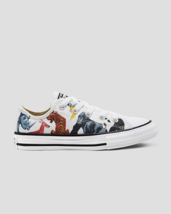 Converse Low Tops Shoes Sale India - Chuck Taylor All Star Animal Print  Kids White
