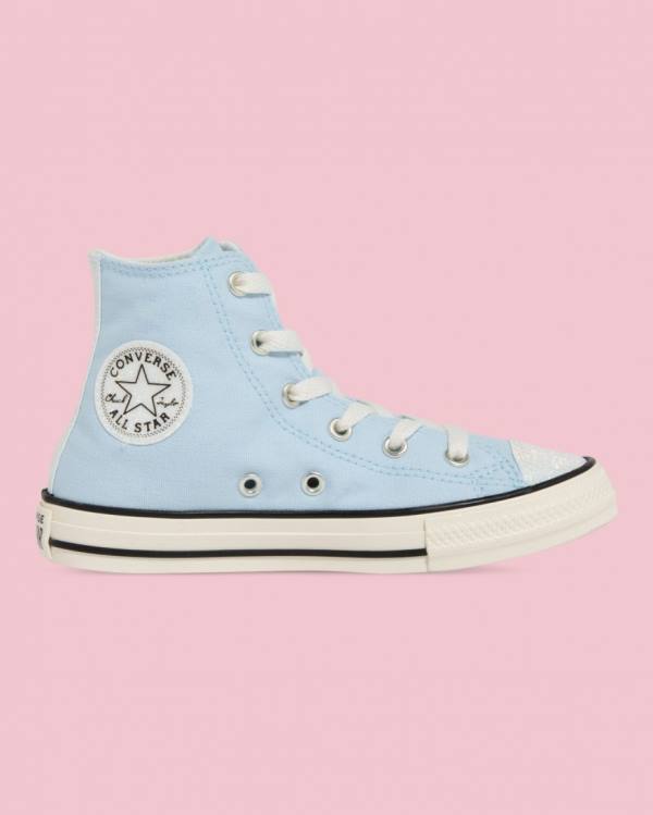 Converse High Tops Shoes Sale India - Chuck Taylor All Star UV Glitter Kids  Blue