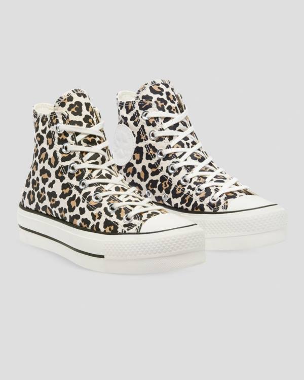 Converse Chuck Taylor Lift Leopard Print Platform Clearance - Womens High  Tops Shoes Leopard
